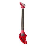 De Armond Ashbory bass guitar; Finish: red, minor blemishes; Electrics: working; Hardware: good;