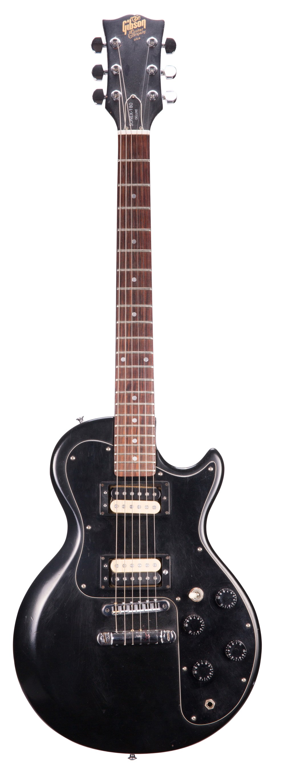 1980 Gibson Sonex-180 Deluxe electric guitar, made in USA, ser. no. 8xxx0xx6; Finish: black, surface