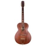 Late 1920s/early 1930s Emile Grimshaw Hartford acoustic guitar, made in England; Back and sides: