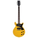1970s CMI TV226 electric guitar; Finish: TV yellow, various blemishes and scuffs; Fretboard: