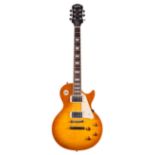 Epiphone Les Paul Standard electric guitar, ser. no. 08xxxxx84; Finish: amber burst; Fretboard: