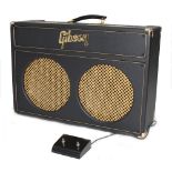 Gibson GA-60RV Super Goldtone amplifier, made in USA, with dust cover and foot switch