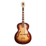 1950s Hofner Model 455 archtop guitar, made in Germany; Finish: brunette; Fretboard: stained