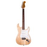 Strat style custom build electric guitar, comprising American heavy weight ash body, Turner TST