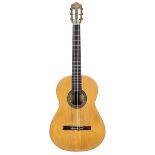 1960s Conde Hermanos Flamenco guitar, made in Madrid, Spain; Back and sides: cypress, various