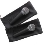 Two Shure SM58 dynamic microphones
