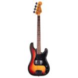 Fender Precision bass guitar, made in USA, circa 1978, ser. no. S8xxxx9; Finish: three-tone