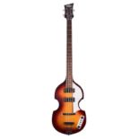 JHS Vintage violin bass guitar, sunburst finish, hard case (new/old stock)