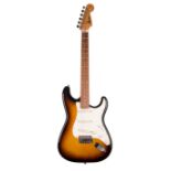 1996 Squier by Fender Strat electric guitar, made in China, ser. no. 1YN6xxxx1; Finish: sunburst,