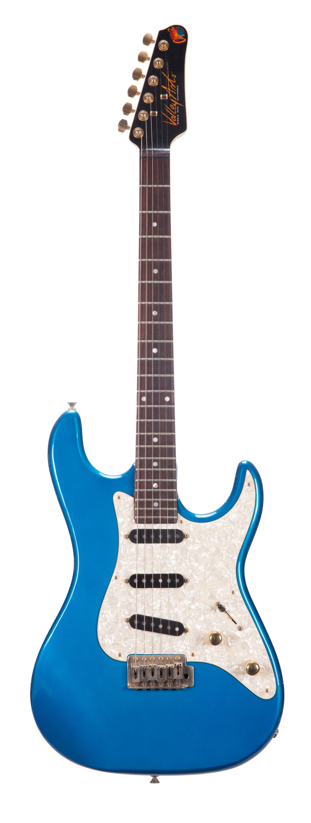 Valley Arts Custom Shop California Pro electric guitar, made in USA, ser, no. CAL0xxx5; Finish: blue