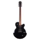 2006 Yamaha AES420 electric guitar, ser. no. QMMxxxxR; Finish: black, scratches to the back;
