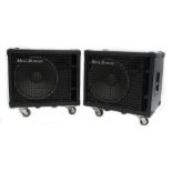 Two Mesa Boogie 1x15 bass guitar amplifier speaker cabinets (2)