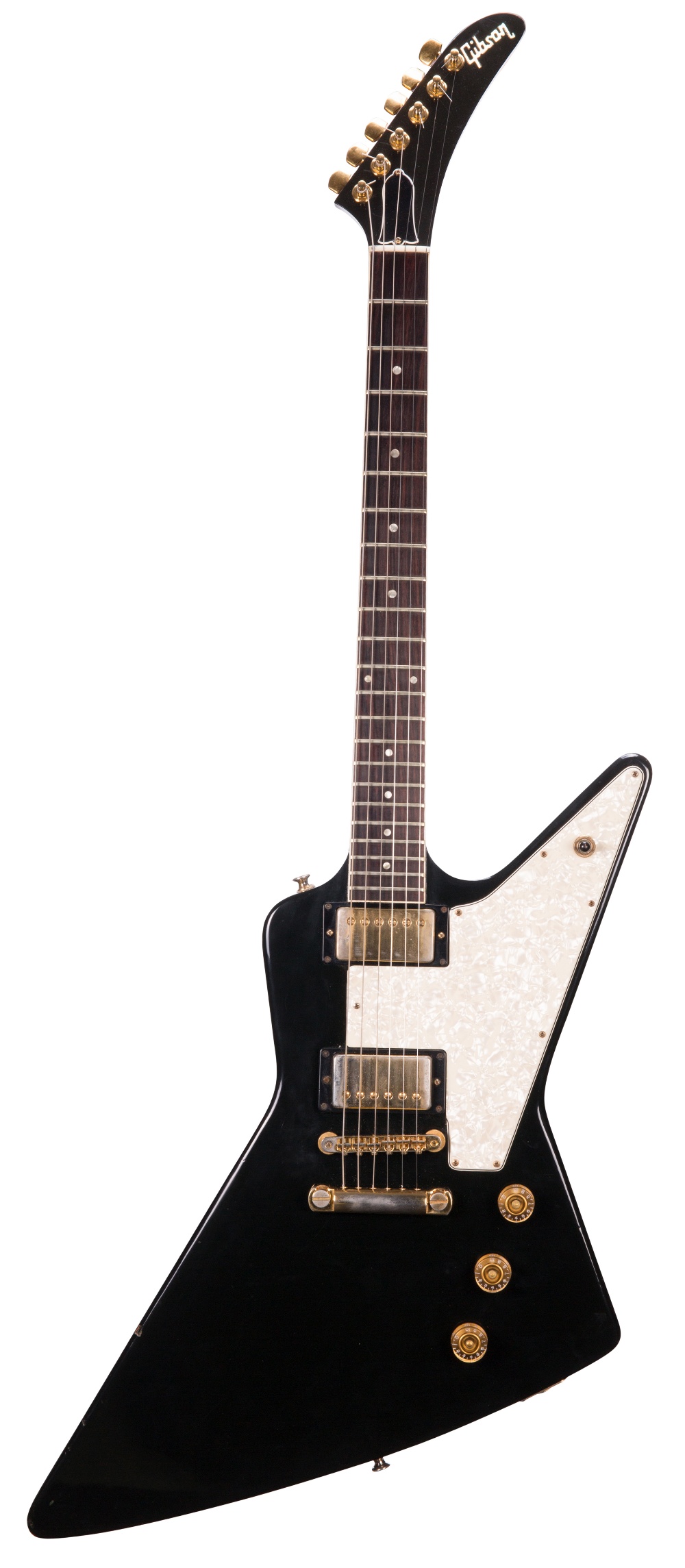 1982 Gibson Explorer electric guitar, made in USA, ser. no. 8xxx2xx8; Finish: black, buckle rash