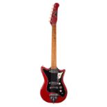 Burns Sonic Model electric guitar, made in England, circa 1962; Finish: red, lacquer checking and