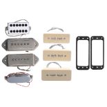 Selection of spare guitar pickups to include a pair of Epiphone nickel dog ear P90 pickups, a set of