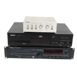 Three hifi units including a Tascam CD-RW700, a Philips DCC730 digital recorder and a Sony SB-500