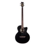 Legacy LEB60CEBK electro-acoustic fretless bass guitar, made in China; Finish: black; Fingerboard: