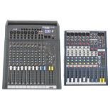 Spirit by Soundcraft EPM6 audio mixer, within a fitted case; together with a Spirit by Soundcraft