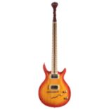 Mazeti Scorpion electric guitar, circa 2004; Finish: cherry sunburst; Fretboard: maple; Frets: good;