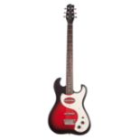 Danelectro '63 baritone electric guitar; Finish: red burst; Fretboard: rosewood; Frets: good;