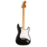 1975 Fender Hardtail Stratocaster electric guitar, made in USA, ser. no. 6xxxx5; Finish: black,