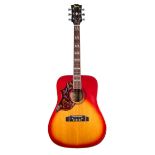 1970s Ibanez Concord 620L left-handed acoustic guitar, made in Japan; Finish: cherry sunburst, minor