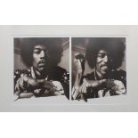 Jimi Hendrix - Selenium toned double image black and white print of Jimi Hendrix by an unknown