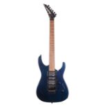 1990s Jackson Performer electric guitar, ser. no. 96xxx08; Finish: metallic blue, various heavy
