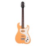 Danelectro '63 electric guitar; Finish: coral; Fretboard: rosewood; Frets: good; Electrics: working;