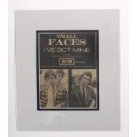 Small Faces - black and white Decca Records advert signed by Steve Marriott and Plonk Lane