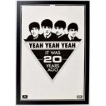 The Beatles - Parlophone/EMI 'Yeah Yeah Yeah, It Was Twenty Years Ago' poster, mounted within a