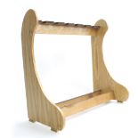 Bespoke solid oak six-position guitar rack stand