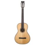 Brook Weaver acoustic guitar, made in Devon, England, ser. no. 6xxxx0; Table: natural; Fretboard: