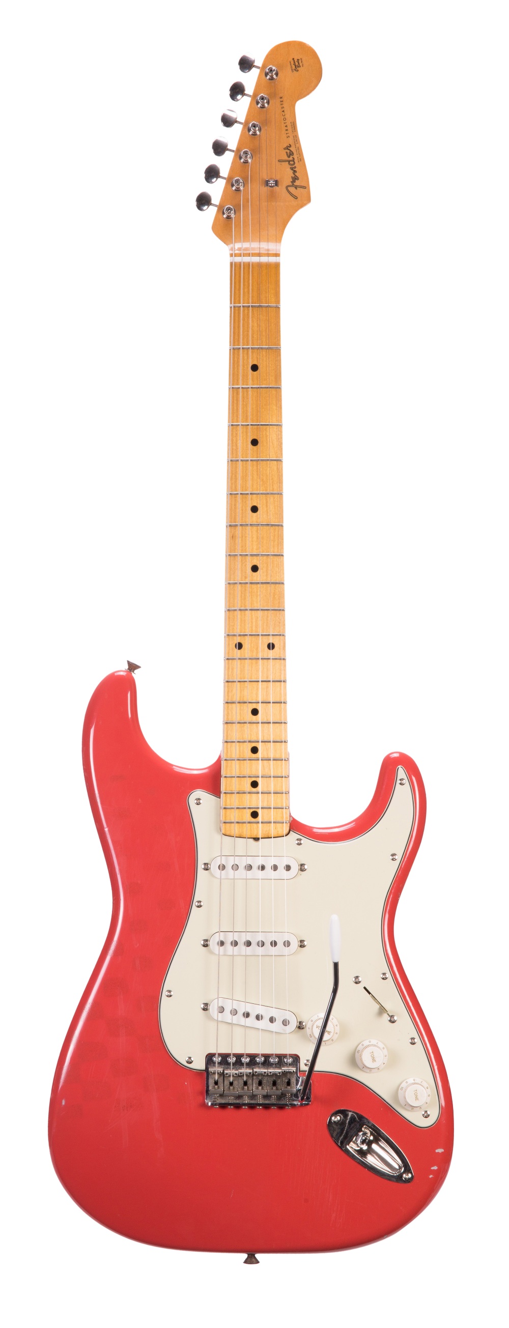 Fender Stratocaster electric guitar comprising an assortment of vintage and modern parts; 1960s