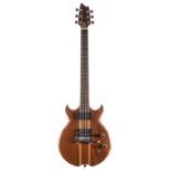 Eccentric solid body electric guitar inscribed 'Smith' to the head; Finish: natural mahogany body;