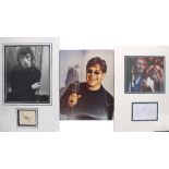 Autographed photograph selection including Elton John, Status Quo and Bill Wyman