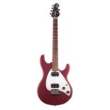 Ernie Ball Music Man Sub 1 electric guitar; Finish: textured burgundy; Fretboard: rosewood; Frets: