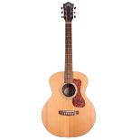 Guild Jumbo Junior model electro-acoustic guitar; Back and sides: mahogany; Top: natural spruce;