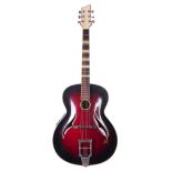 1950s Framus Black Rose archtop guitar, made in Germany; Finish: rose burst, lacquer checking,