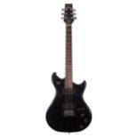 1980s Westone Thunder I electric guitar, made in Japan, ser. no. 3xxxxx1; Finish: black, heavy