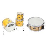 Sonor Jungle 4300 3 three piece drum kit, made in China, amber finish, comprising 16" kick drum, 13"