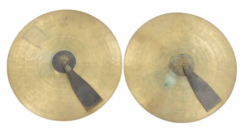 James Blades - pair of Zildjian Turkish made orchestral 15" cymbals, within a Le Blond case and