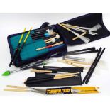 Large collection of percussion sticks, brushes and mallets to including Poly Flex, Poly Brush, Regal