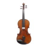 Early 20th century violin, 13 15/16", 35.40cm, case