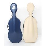 Two full size hard violoncello cases (2)