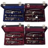Four cased Amati Kraslice clarinets (4)