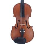 Interesting violin labelled Andrea Verini, Violon d'Artiste, 1887, the two piece back of medium curl