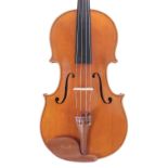 Good contemporary viola, the two piece back of medium curl with similar wood to the sides and