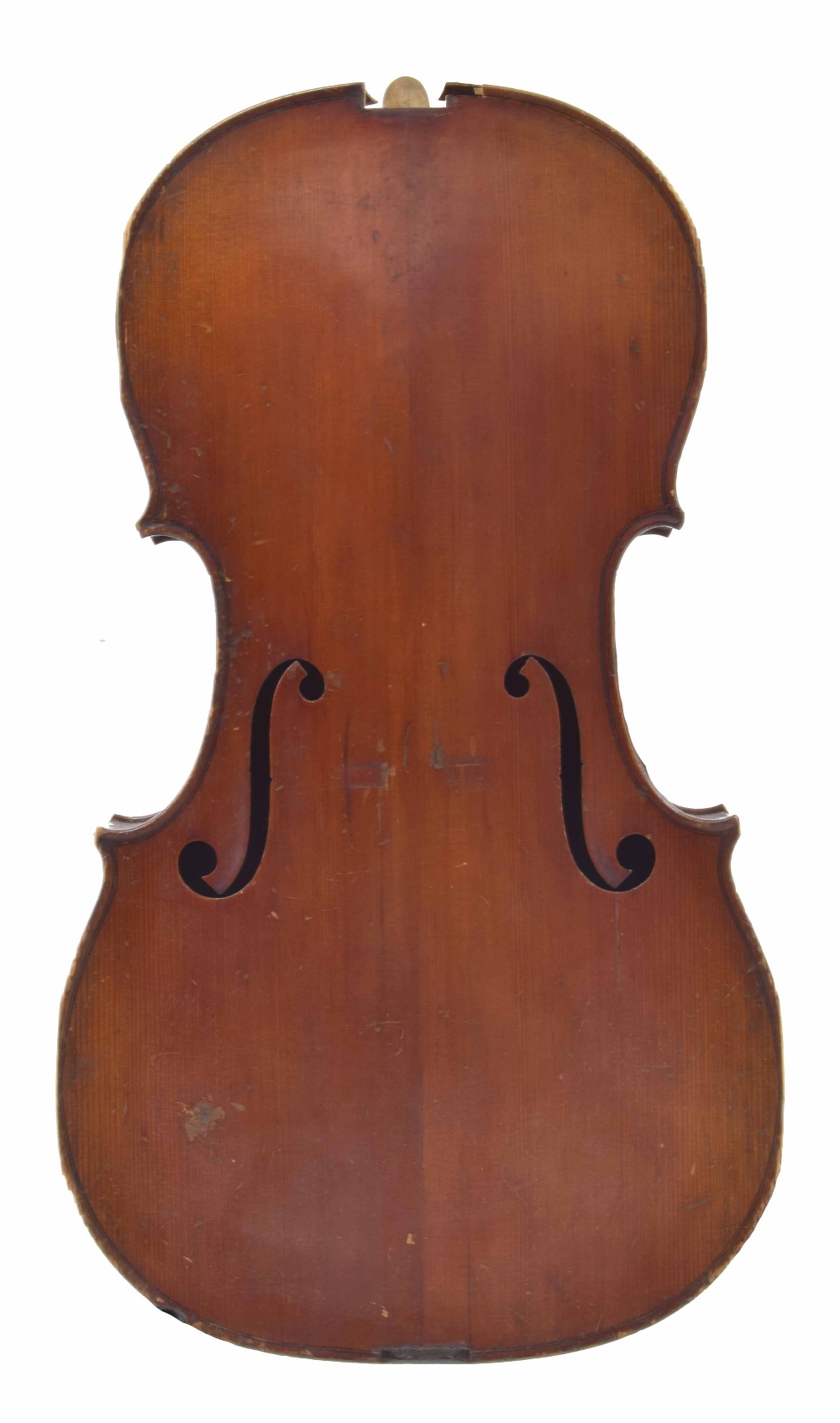 French half size violoncello circa 1910, 24 7/8", 63.10cm (neck detached from body)