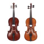 Three-quarter size violin circa 1920, 13 3/16", 33.50cm; also an early 20th century three-quarter